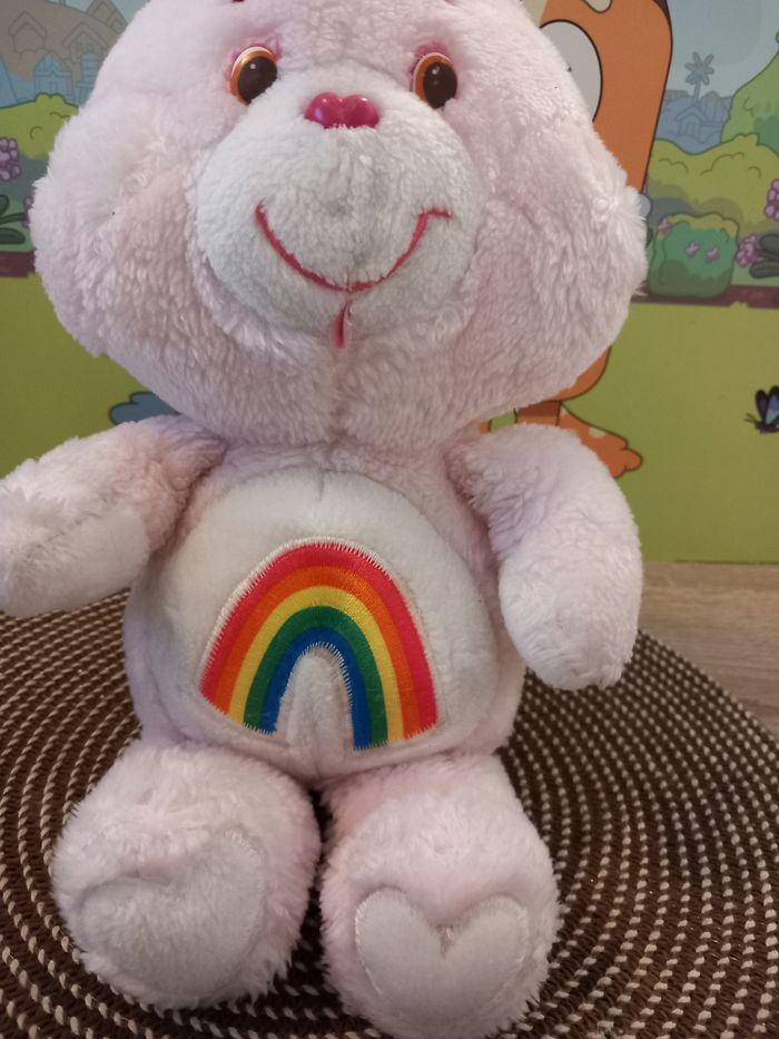 Peluche care bears arc en ciel vintage Kenner 1983 mesure 34cm - photo numéro 4