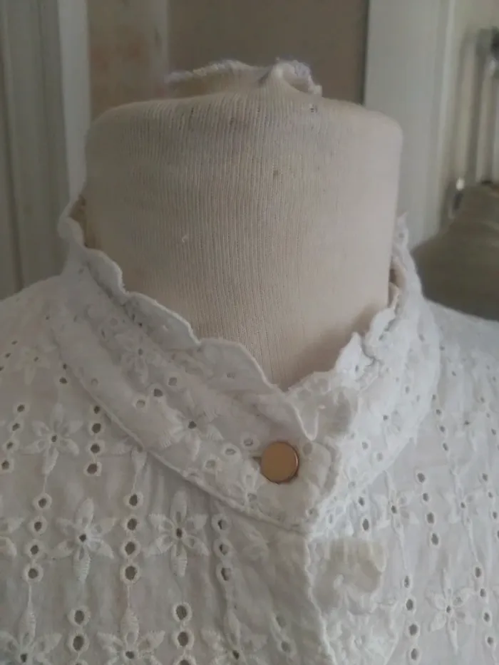 Blouse chemisette blanche stylé rétro Lovie & co t 38 m - photo numéro 11