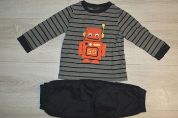 Ensemble 2 pièces robot 18 mois haut manches longues + pantalon