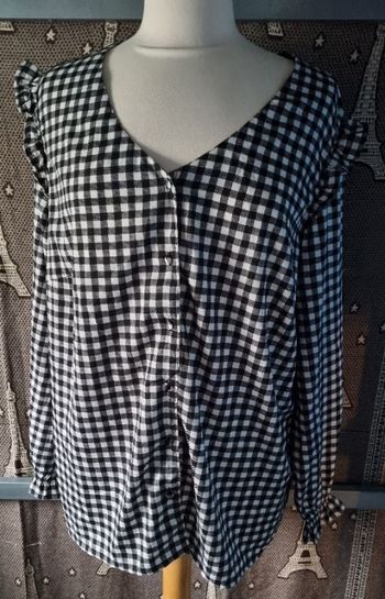 Chemise à carreaux manches longues 48