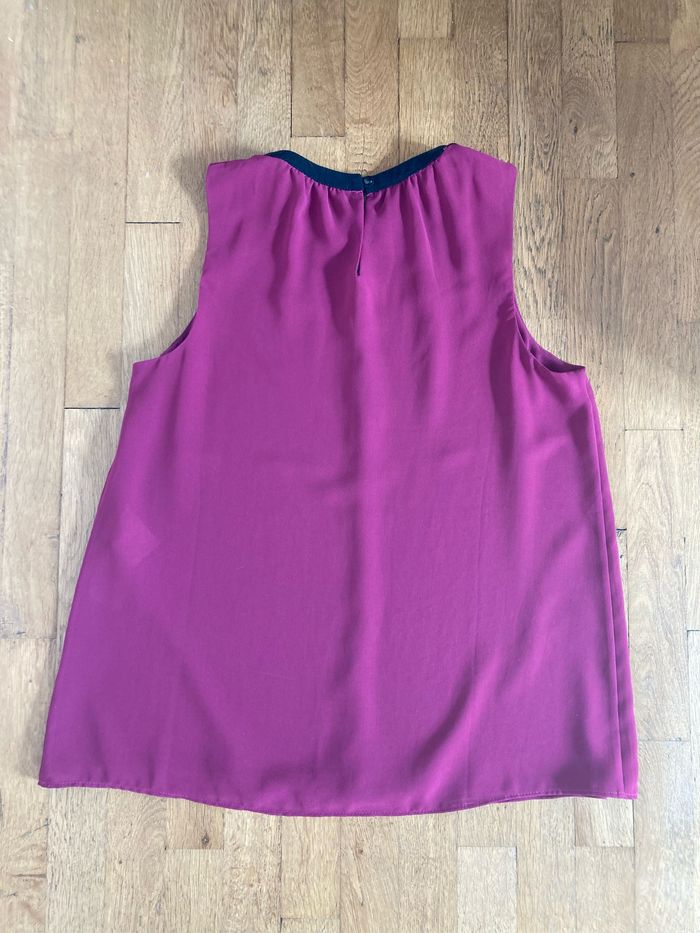 Top rose/violet avec noeud noir - photo numéro 2