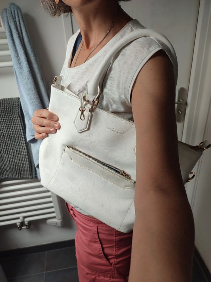 Sac a main simili cuir blanc - photo numéro 7