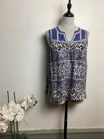 Blouse bleue et blanche Via 28 taille 36