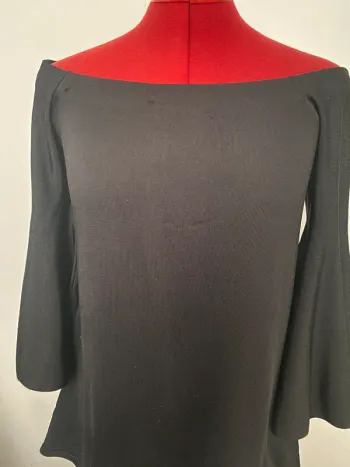 Blouse maille col bardot noir Zara Knit