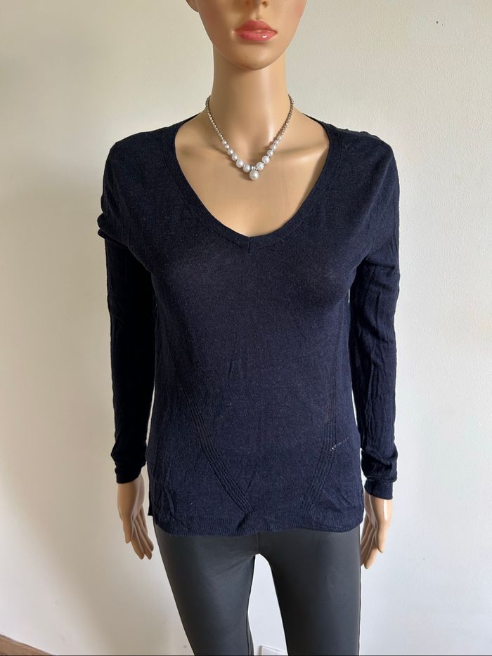 Pull bleu marine à manches longues LPB Woman taille M bon état