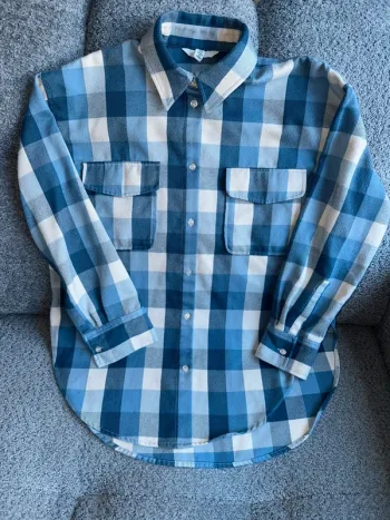 Chemise sur chemise oversize à carreaux bleu H&M neuve
