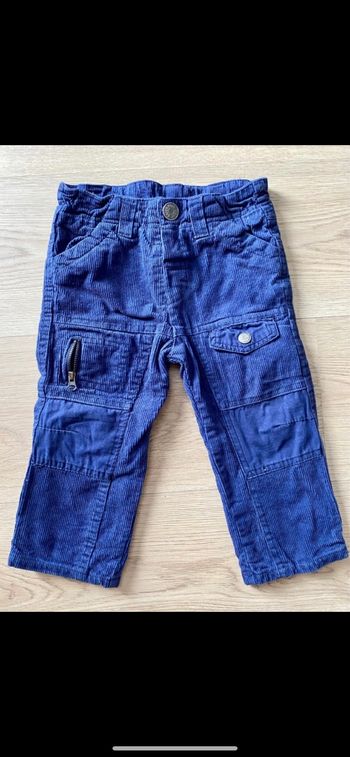 Pantalon 👖 velours bleu cargo 12M