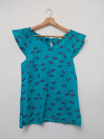 Blouse bleue à motifs La Fiancée du Mekong 40