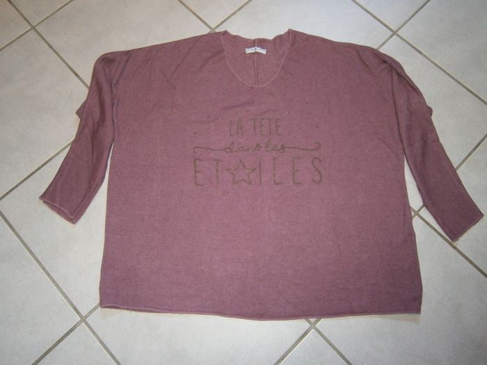 Pull Ml vieux rose coupe large Taille 40 - photo numéro 5