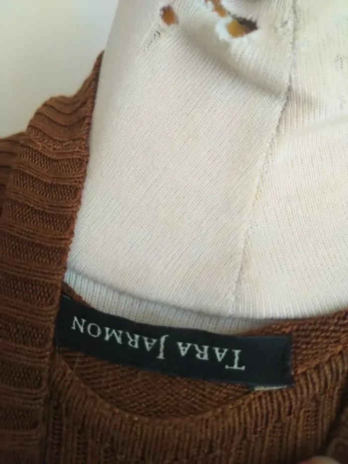 Pull sans manches Tara Jarmon – col montant marron T36/38 - photo numéro 7