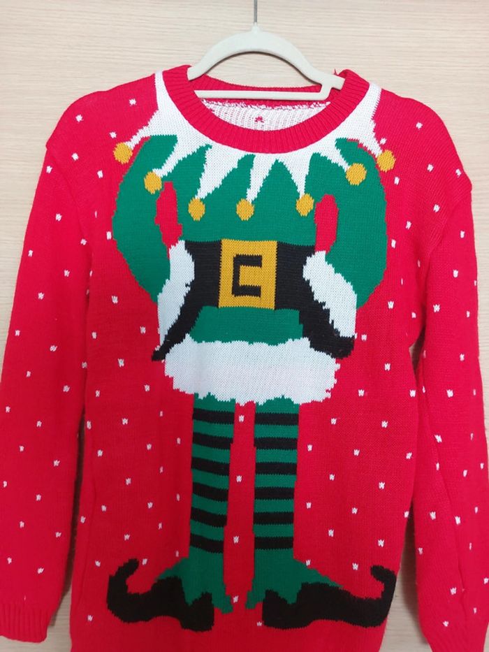 Pull moche  Noël lutin rouge - photo numéro 4