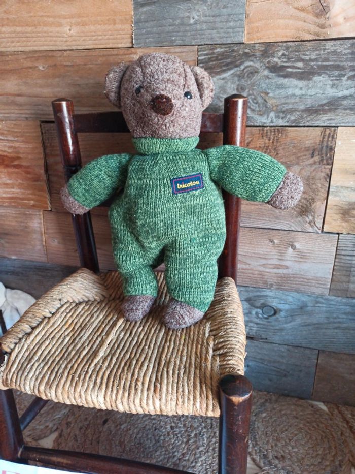 Peluche ours tricotou vintage jemini - photo numéro 2