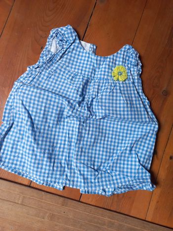 Belle blouse sans manche été bleu blanche jusqu'à 18mois