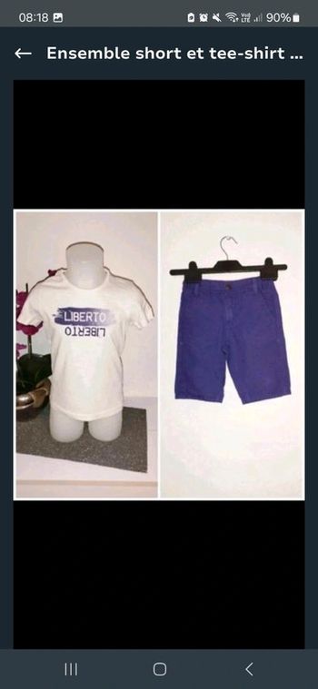 Ensemble short et tee-shirt taille 4 ans