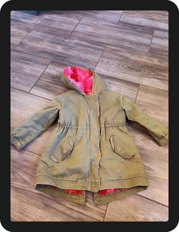 Manteau à capuche kaki doublé rose Billie Blush Taille 5 ans