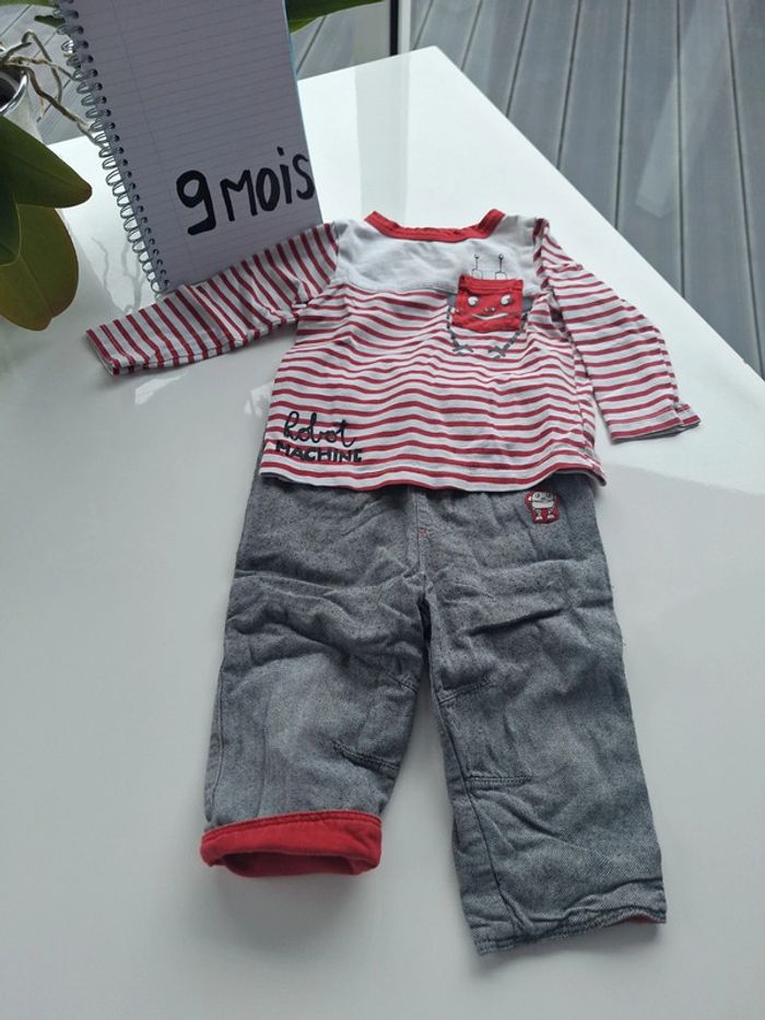 Ensemble tee-shirt manches longues et pantalon 9 mois Orchestra