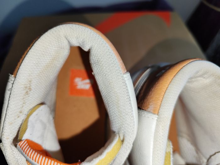 Nike SB Zoom Blazer Mid Iso Chaussure (white lt cognac). Baskets Nike haute cuir blanc et cognac pointure 8.5 42 - photo numéro 10