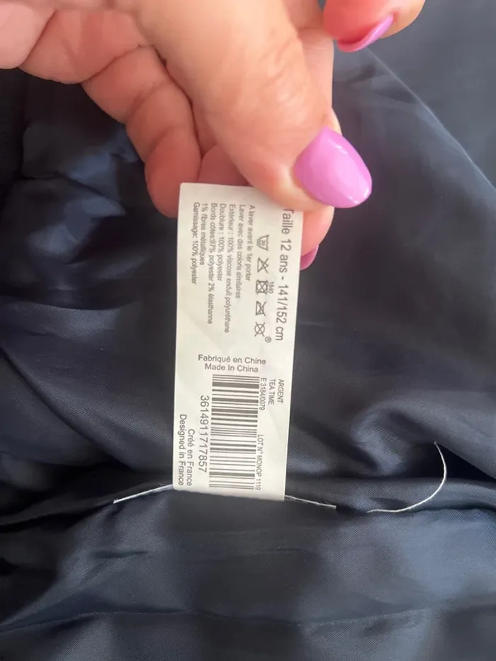 Veste bombers Monoprix teens 12 ans argenté neuf sans étiquette - photo numéro 6