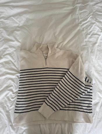Pull marinière zippé