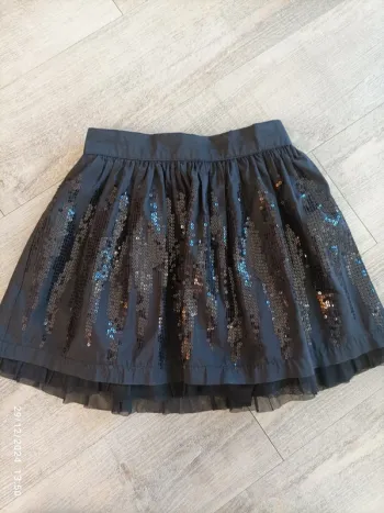 Mini jupe noire sequins 8 ans