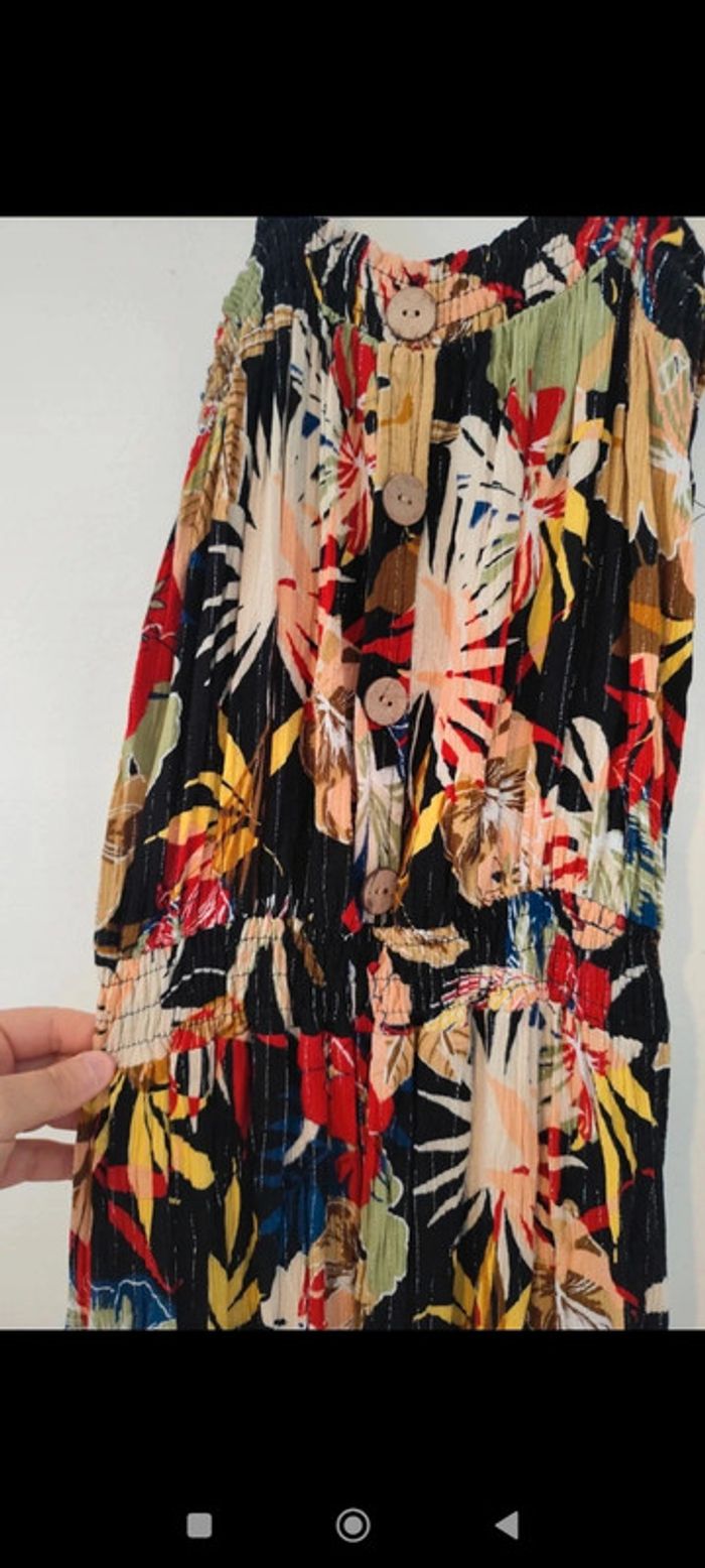 Robe longue noire et multicolore taille 40/42 Camaïeu - photo numéro 4
