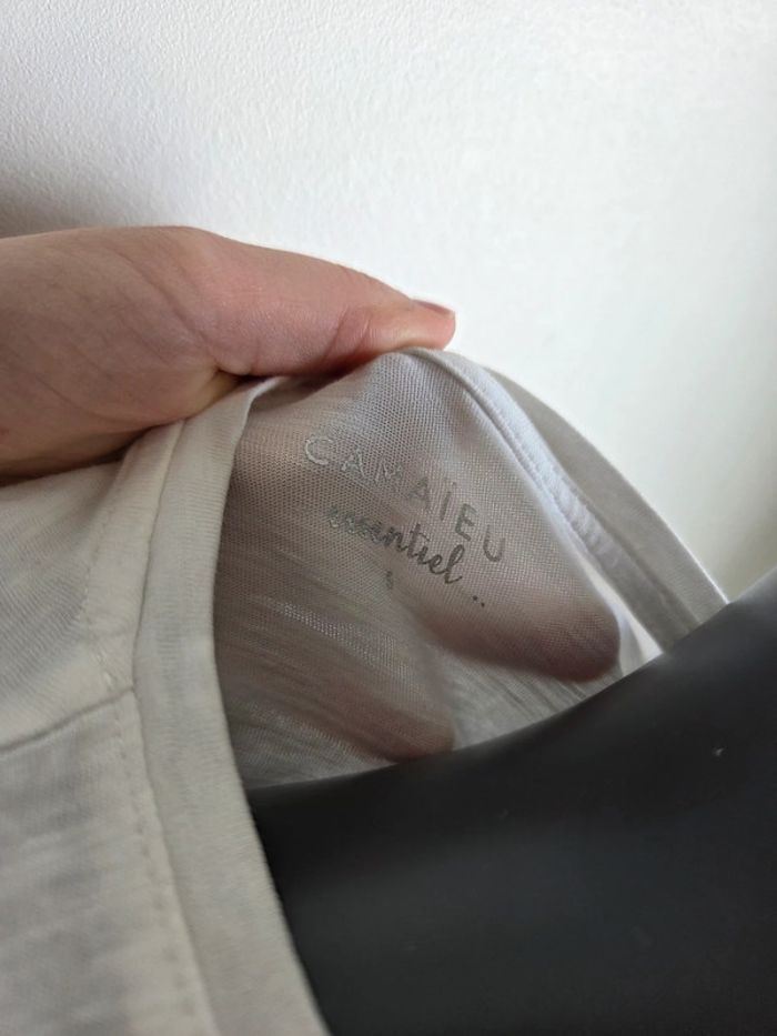 Courtes manches- blanc- perle- camaieu - photo numéro 6