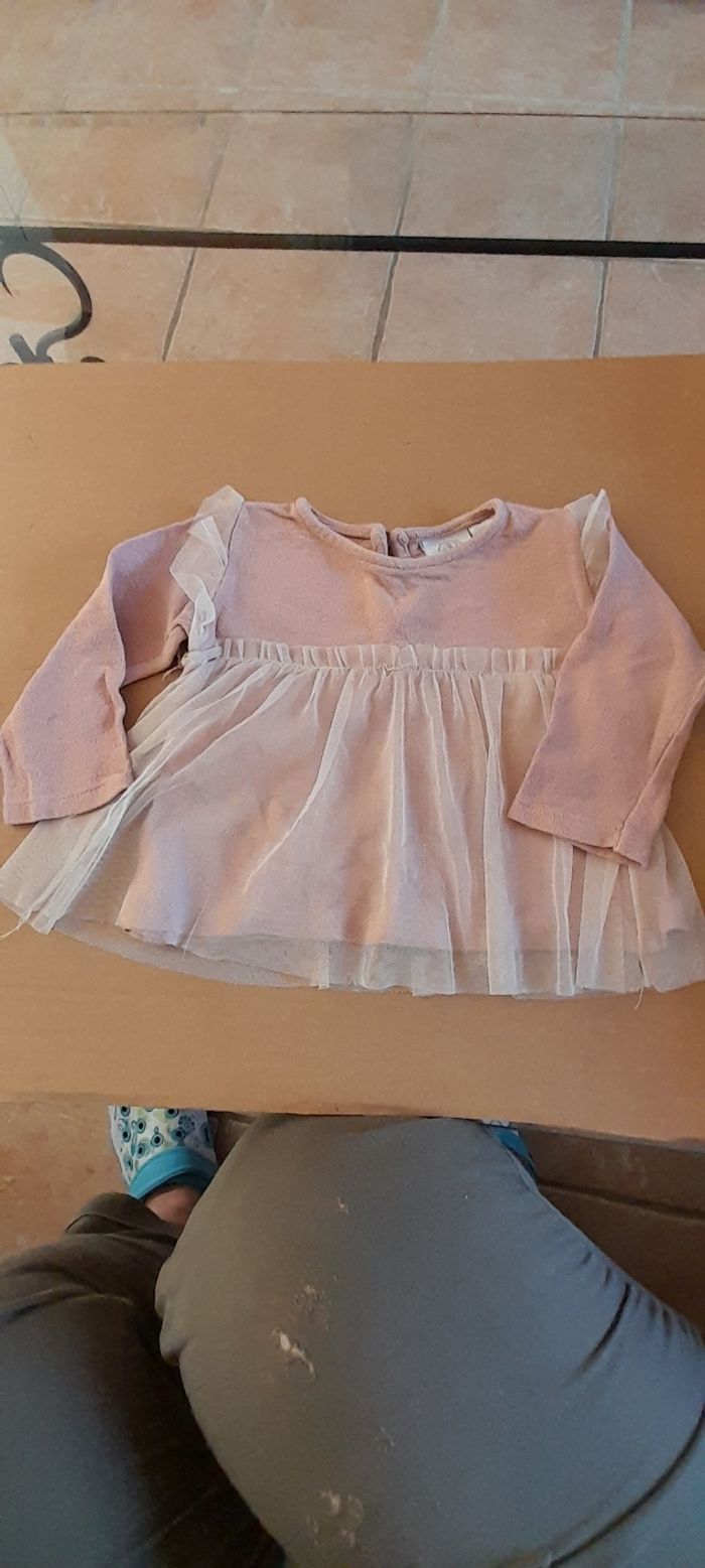 Robe tricot et tulle