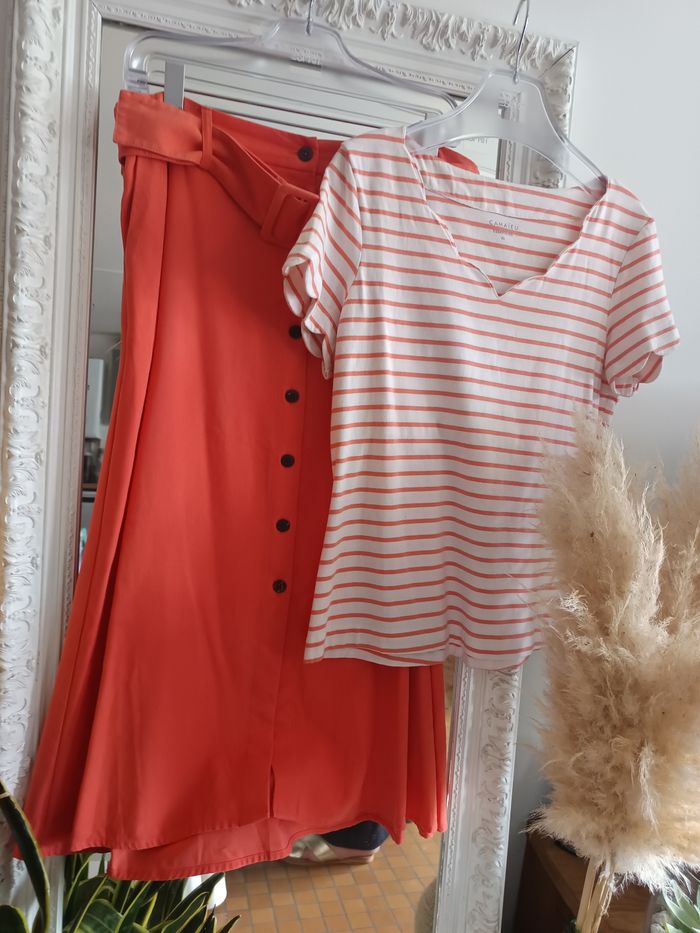 Ensemble jupe longue et tee-shirt Camaïeu