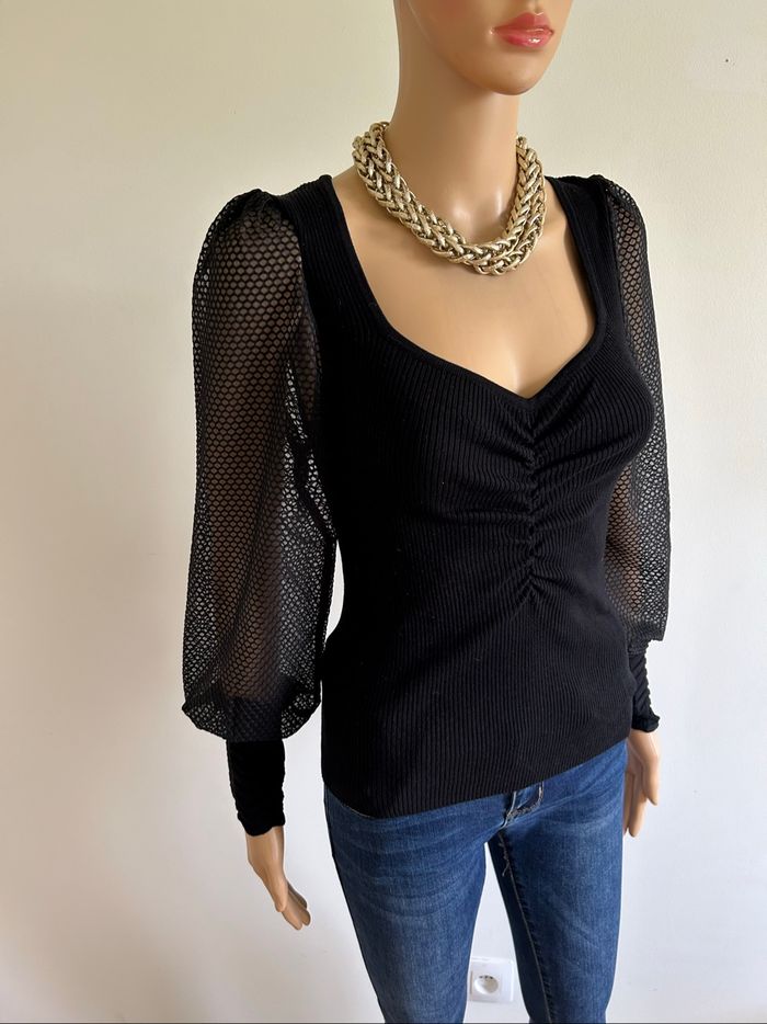Pull noir neuf à manches longues Morgan taille XS (valeur 45€) - photo numéro 2