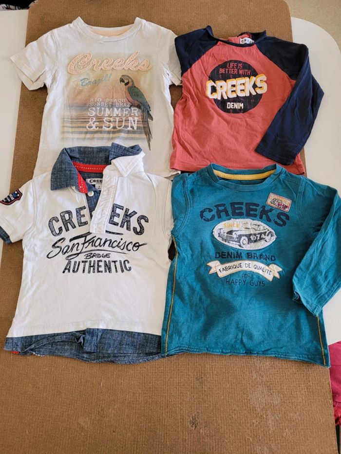Lot de t-shirts Creeks sans et avec manches taille 3ans