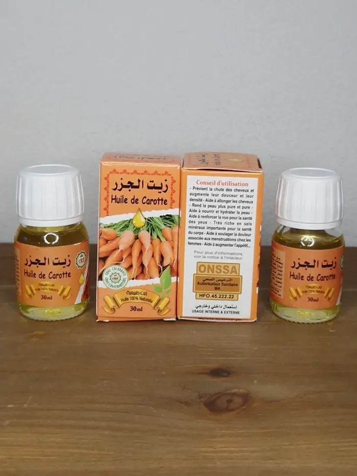 2 huiles de carotte 2x30ml 100% naturelle