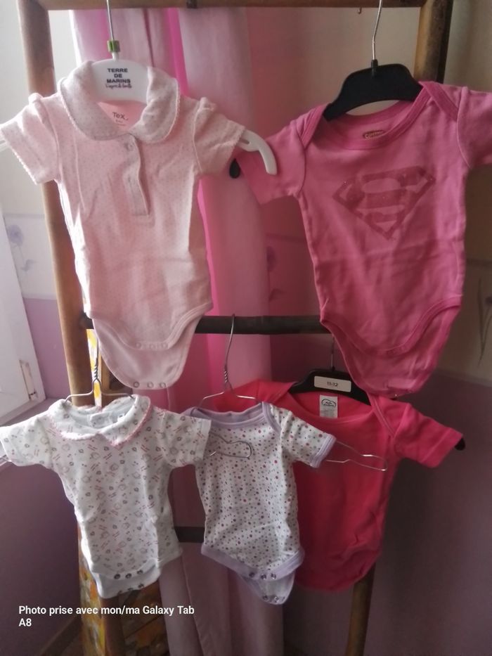 Lot de 5 bodys 3 mois fille