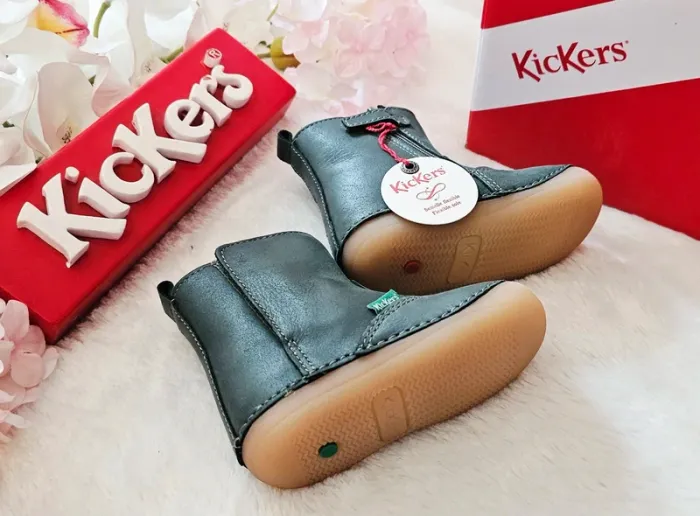 Bottes Bottines Cuir Scratch Zip Fourrées 1er pas 👣 semelle flexible Kickers T20 - photo numéro 2