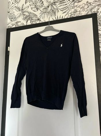 Pull léger col V Ralph Lauren bleu marine