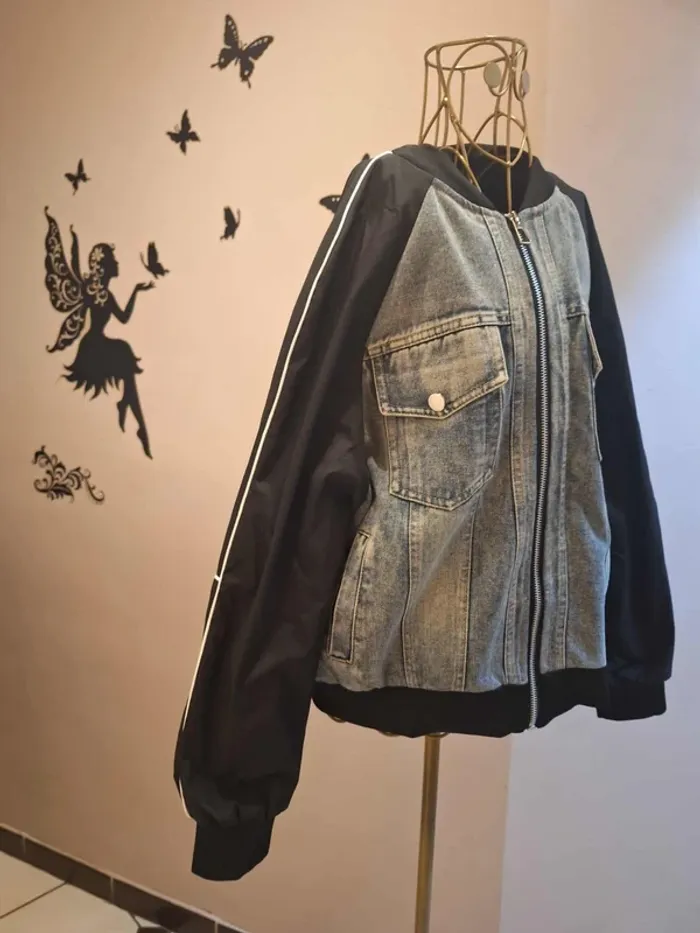 Veste bi matière & jeans - photo numéro 2