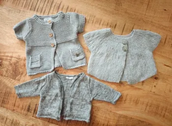 Lot de 3 gilets gris 3 mois