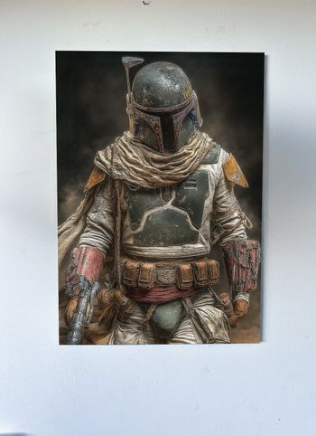 Poster métallique 30cm x 42cm Boba Starwars  + aimant mural fourni.