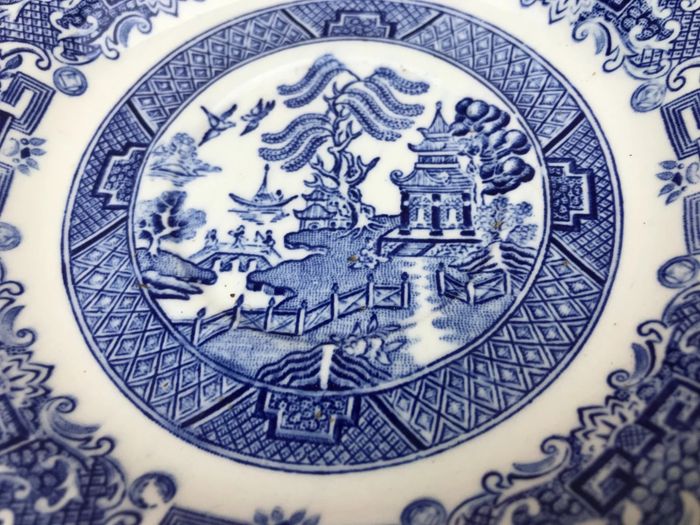 Années 1960 Tasse / Soucoupe  Céramique émaillée décor Japonisant  " Blue Willow " - photo numéro 6