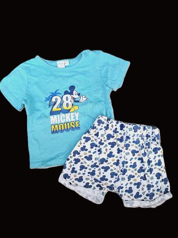 Ensemble short + t-shirt manches courtes 18 mois Mickey Disney
