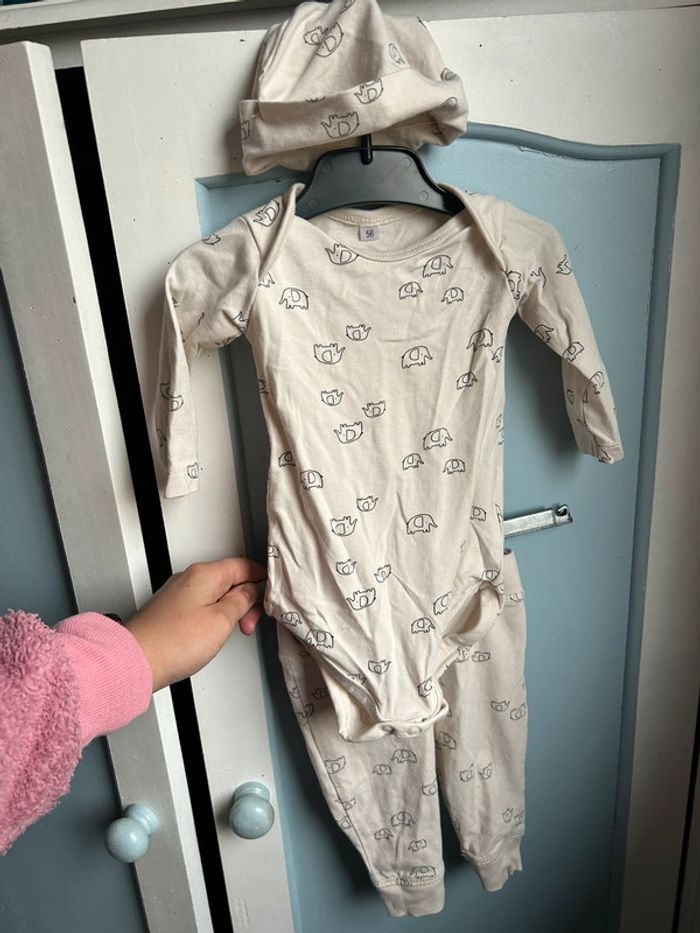 Ensemble body manches longues , legging , bonnet , éléphant - photo numéro 2