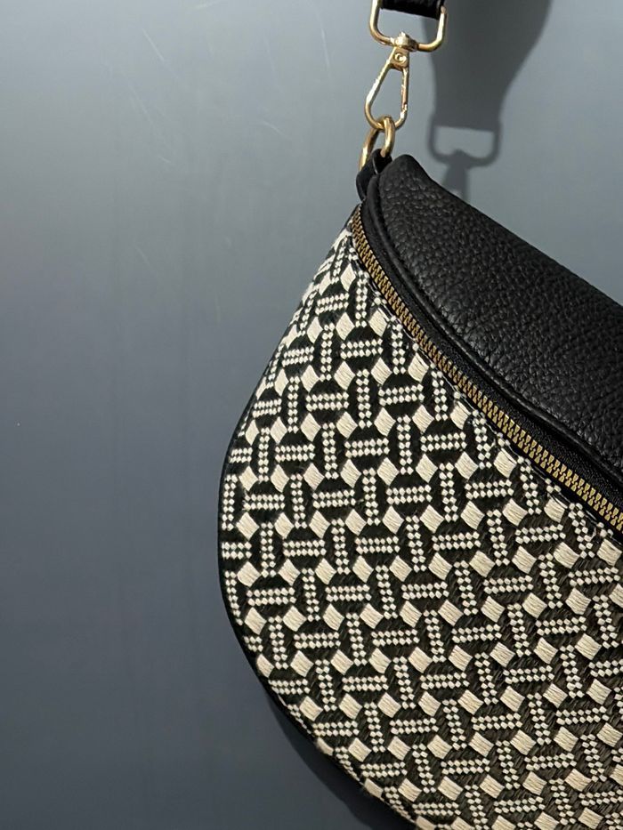 Grand sac banane - Noir - Bi-matière - femme | B - photo numéro 3