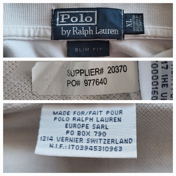 Ralph Lauren Polo MC TXL -Slim Fit -Big Pony Brodé Noir & Patch «3» Manche Droite - 100%Coton - photo numéro 3