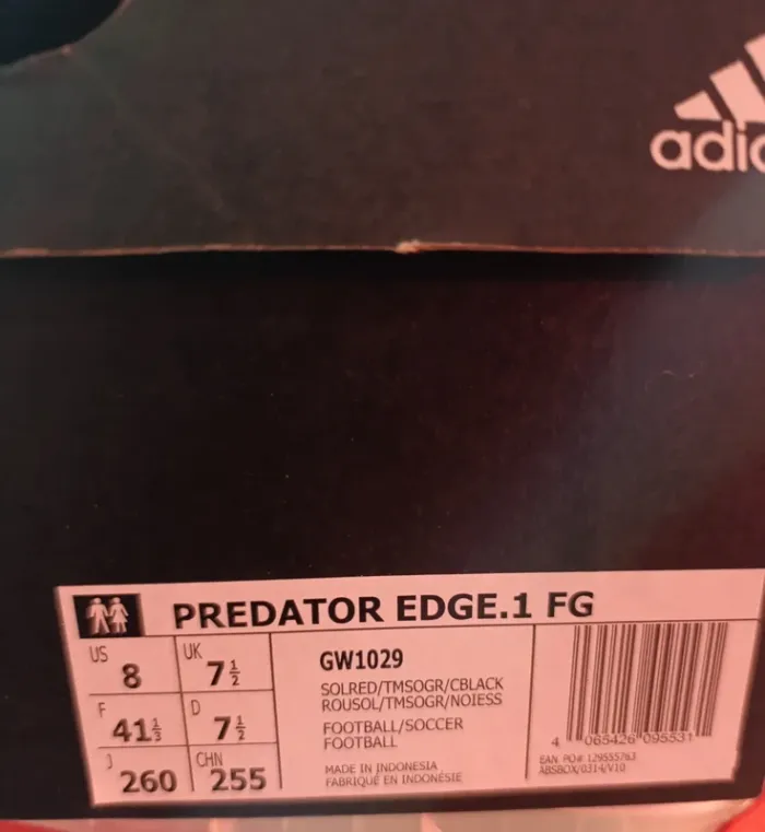 Crampons foot adidas predator edge 1 FG 41 /3 - photo numéro 3