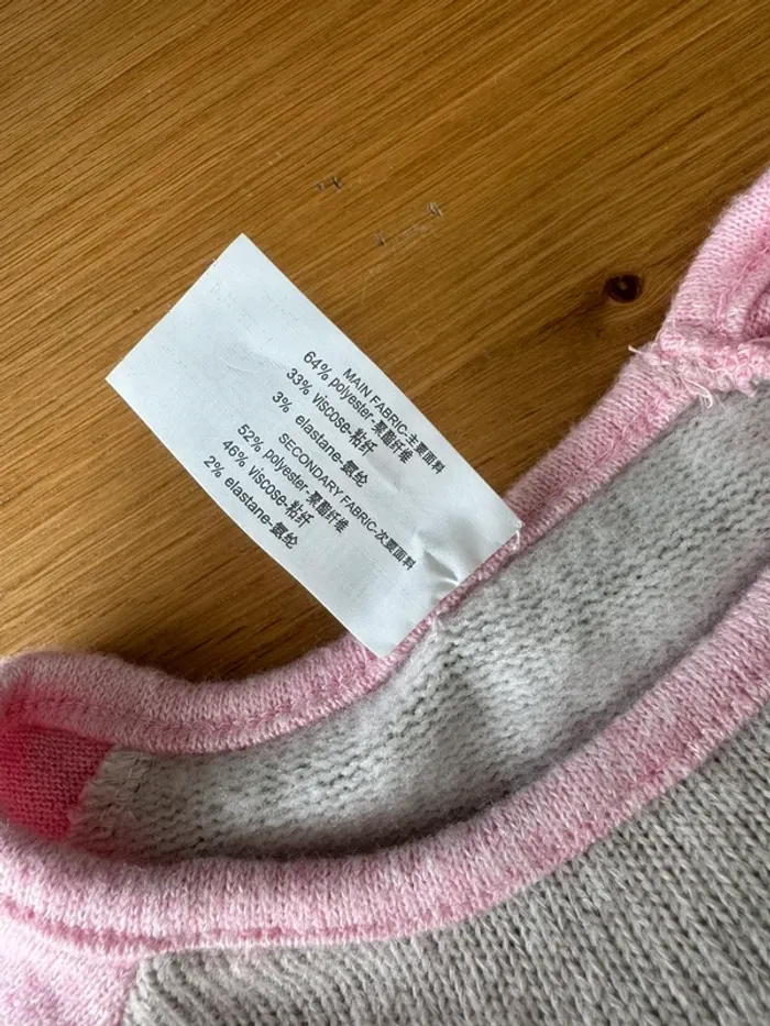Robe douce beige à manches longues roses Neuve - Taille 4 Ans - photo numéro 6