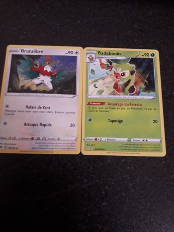 Brutalibré + Badabouin lot de 2 cartes Pokémon neuves