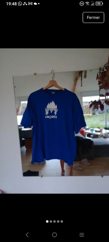 T-shirt homme XXXL bleu électrique Vegeta c81