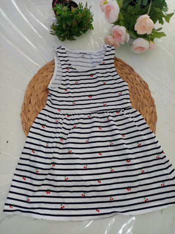 3 ans kiabi robe rayé dessin "petite cerise" print été /Excellent état