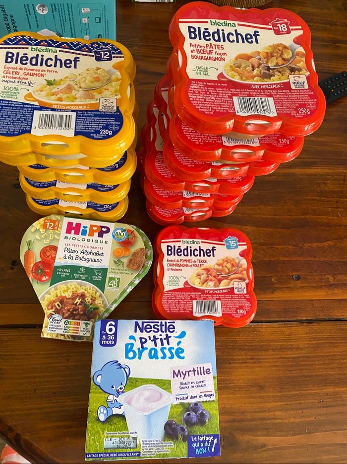 Gros lot repas alimentaire bébé assiettes bledina Hipp