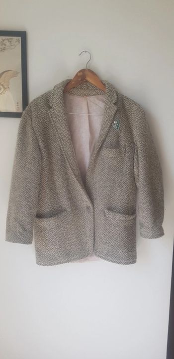 Manteau mi-long vintage broderie muguet