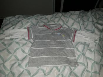 Polo manches longues gris